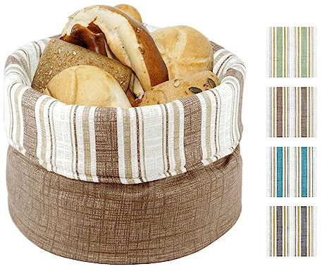 Lashuma Frühstückskorb, leerer vielseitiger Aufbewahrungskorb aus Stoff zum krempeln, moderner Brotkorb wiederverwendbar