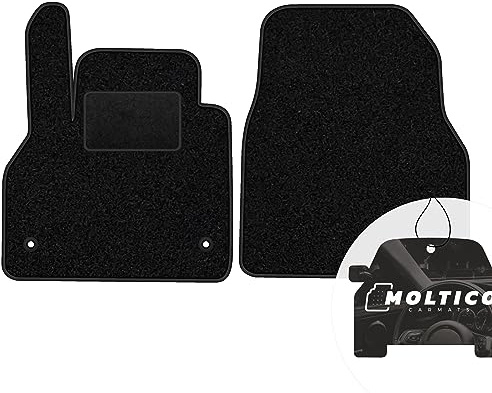 moto-MOLTICO Vorne Fußmatten Auto Velours Autoteppiche Schwarz Automatten Set 2-teilig passend für Renault Kangoo II ab 2008