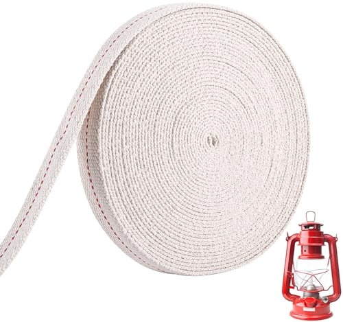 Stoppino per lampade a olio, 10 m x 2 cm, stoppino piatto, in cotone, per bruciatori a olio, lanterna fai da te
