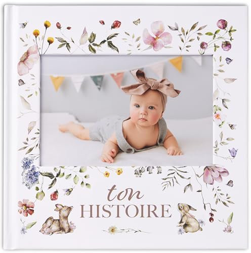 Album Nascita Bambino | Libro 132 Pagine | Regalo Neonato | Diario e Album Fotografico per Foto 10 x 15 cm (Foresta)