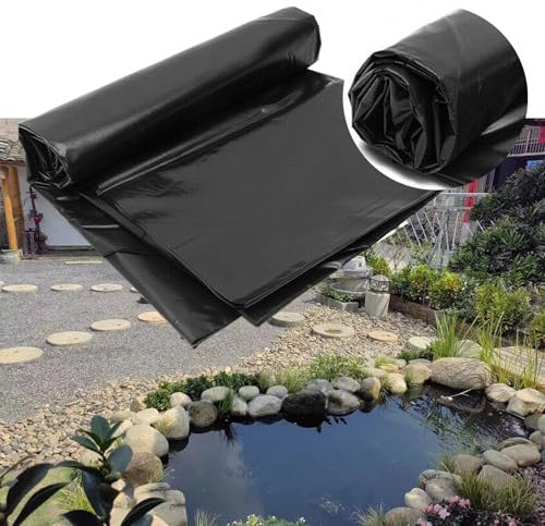 Teichfolien Schwerlast Hochbeet Folie Wasserdicht,HDPE Teichfolie 4x4m 8x8m 0,5mm Flexibel Gartenteiche Dichtungsfolie Teichmembran,Teichplane Undurchlässige Folie für Fischteiche Bachlauf Wasserfall