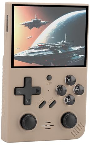 R35PLUS Retro-Handspielkonsole, 640 X 480, 3,5-Zoll-IPS-Bildschirm, Open-Source-Spielekonsole mit 64 GB, Zwei 3D-Joysticks, Tragbare Videospielkonsole (Grey)