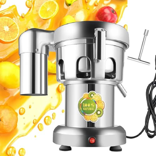 LJPZYOY Máquina extractora de Jugo Comercial, exprimidor eléctrico de Frutas y Verduras, exprimidor centrífugo de Acero Inoxidable de 370 W