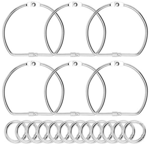 Neikafan 6 Piezas 76mm Llaveros Grande,12 Piezas 30mm Anillas Para Llaveros Porta Llaves con Hebilla Espiral Llavero Organizador para Negocios,Hogar,Administración De Propiedades