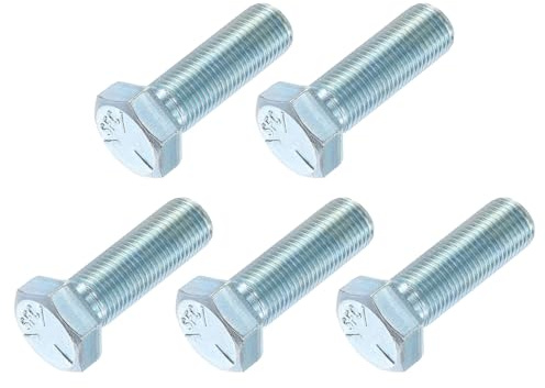 METALLIXITY Sechskantschrauben (1/2-20 x 1-1/2) 5Stk, Kohlenstoffstahl verzinkt, UNF Feingewinde, Außensechskantantrieb, Sechskantschraube - Für Möbelreparatur, Silber