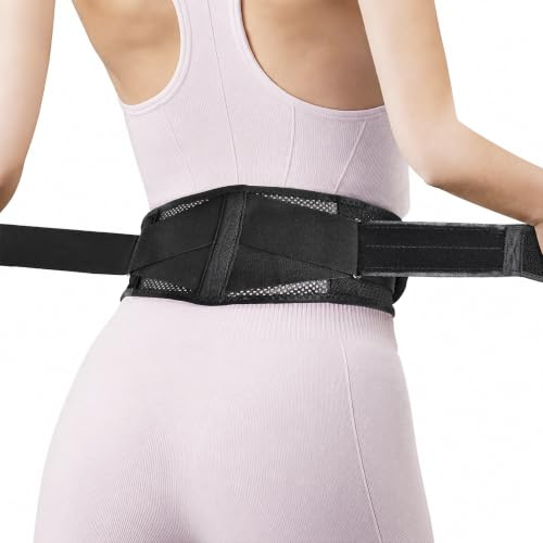Slim & Narrow Back Brace for Lower Back Pain Women and Men, Lightweight & Thin Back Support Belt for Sciatica, Herniated Disc Relief, Breathable Lumbar Support Belt with Dual Adjustable Compression