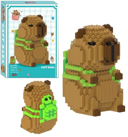 YANGUN Tier-Blöcke Micro Building, Capybara Bauspielzeug, Particle Baustein-Set, Capybara Bausatz, Klassischer Cartoon Mini Bausteine, für Kinder und Erwachsene