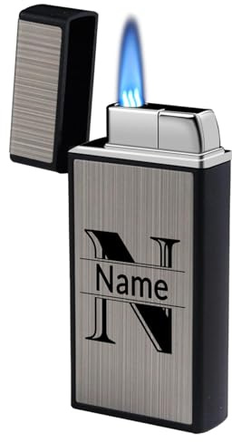 loongway Feuerzeug Personalisiert Sturmsicheres Metallfeuerzeug Outdoor Feuerzeug Wiederbefüllbar Jetflamme Für Herren Geschenkidee Convient Pour Les anniversaires et Les Occasions festives