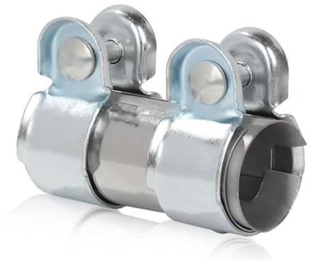 Abrazadera doble de tubo de escape, 65 mm x 125 mm, abrazadera de tubo de escape de acero inoxidable, conector universal para tubo de escape, abrazadera doble para silenciador