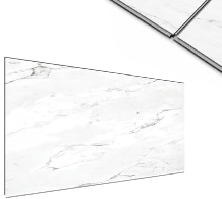 IZODEKOR – SPC Wandpaneel Betonoptik/Natursteinoptik Weiß 60x120cm – 1 Stück – Wasserfest, Kratzfest, Hitzebeständig Spritzschutz – SPC Wandverkleidung für Küche & Bad - Oslo Weiß