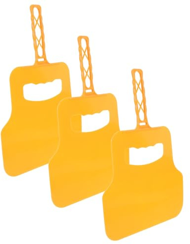Hohopeti Ventilatore Multifunzione per Barbecue in Plastica Gialla, Set da 3 Pezzi, Ventilatore Manuale Portatile per Grigliate All’aperto, Strumento di Supporto per Fiamma Leggero