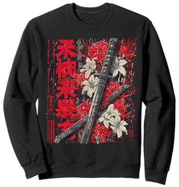 Katana Épée de lys araignée Rouge Anime Japonais Otaku Sweatshirt