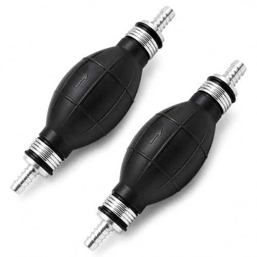 CABLEPELADO 2 Bombas de Cebado Manual de Combustible 8 mm y 10 mm | Para Gasolina y Diésel, Válvula Antirretorno Integrada, Universal para Línea de Combustible, Moto, Barco, Cortacésped