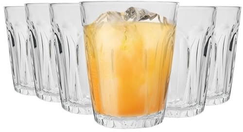 Duralex Provence Drinking Glasses - 250ml Tumblers for Water, Juice - Pack of 12