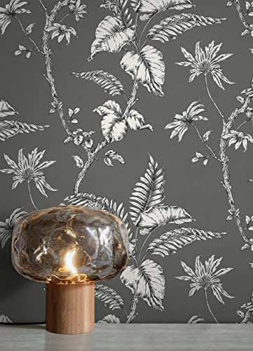NEWROOM Blumentapete Tapete Blumen Blätter Floral Vliestapete Vlies moderne Design Optik Blumentapete Modern inkl. Tapezier Ratgeber