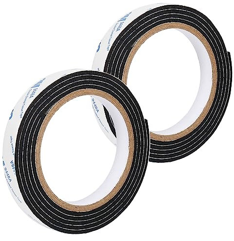 Shintop Filzband Selbstklebend, 2 Rollen Filzgleiter Filz Strip Schützen Sie Ihr Hartholz und Laminat, 0,5 x 59 (2 Stück, Schwarz)