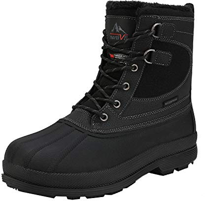 NORTIV8 Snöskor för män Vinterstövlar Varma skor,Size 47,Svart,AVENUE