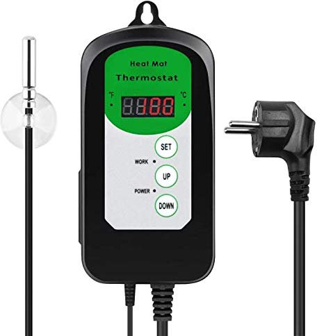 RIOGOO Digitaler Heizmattenthermostatregler für Samenkeimung, Reptilien und Brauen 68-108 ℉