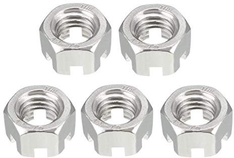 M12 x 1,75 mm non 304 dadi esagonali scanalati in acciaio inox, confezione da 5