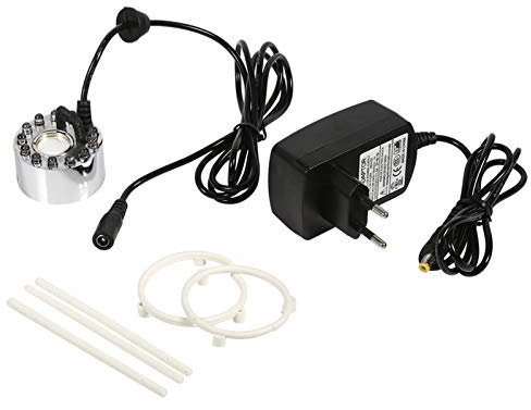 03 Humidificador, Mini Mist Maker Mist Maker, Humidificador de Aire, Pond Mist Maker Silver para Patio 12 LED Brillantes para Fuente(#2)