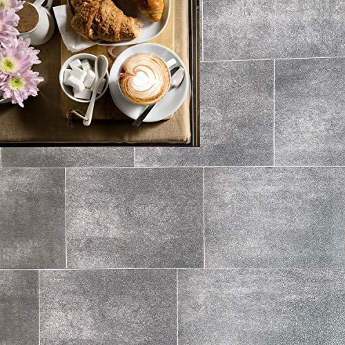 MASTERBRICO Pavimento in PVC Effetto Legno Rotolo H 200 cm – Pavimento Vinilico da Interni ed Esterni (Prezzo al Mq), Ideale per Bagni Cucine e Ambienti Domestici (MATTONELLA CEMENTO H200)