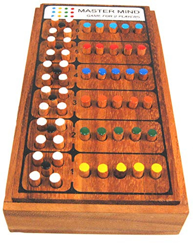 Fair Trade Thai Thailand Holz Regenholz Mastermind Brett Spiel Set 22x12x4cm