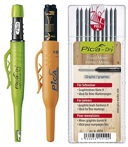 vasalat Pica Dry Tieflochmarker Graphit + Pica 150 rot + 10 Ersatzminen