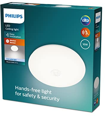 Philips LED Mauve Ceiling Light with Motion Sensor 16W 2700K [Warm White - White] for Home Indoor Lighting, Livingroom, Bedroom and Dining.