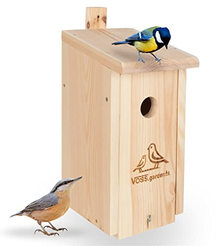 VOSS.garden Nistkasten Willow, Natur, Meisenkasten, Brutplatz, Nisthöhle für Wildvögel, Ø 32mm