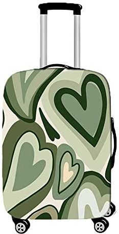 Hiseng Elastisch Kofferhülle Kofferschutzhülle 3D Druck Koffer Schutzhülle Kofferüberzug Luggage Cover Reisetrolleyabdeckung für 18-32 Zoll Koffer (Liebe,XL (30-32 Zoll))