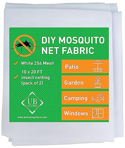 Weißes Moskitonetz 3x6 Meter Netz, 2er Pack, Mückennetz Terrasse & Outdoor | Feinmaschiges Fliegengitter, Meterware | Insektennetz für Garten & Fenster