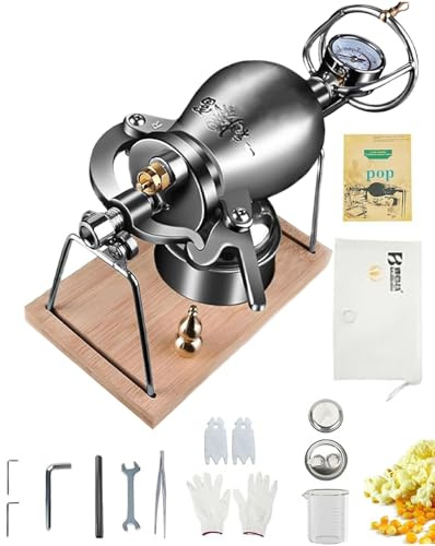 Hand-Popcorn-Maschine für Zuhause, kleiner Kornverstärker Aus 304 Edelstahl, Altmodischer Mini-Popcorn-Topf(100ML)