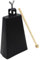 MuzcYM Cloche à Vache en Acier 7 Pouces, Instrument de Percussion à Main avec Bâton Cloches Métalliques pour Tambour, Musique du Monde & Jazz Accessoire Professionnel pour Ensembles Musicaux