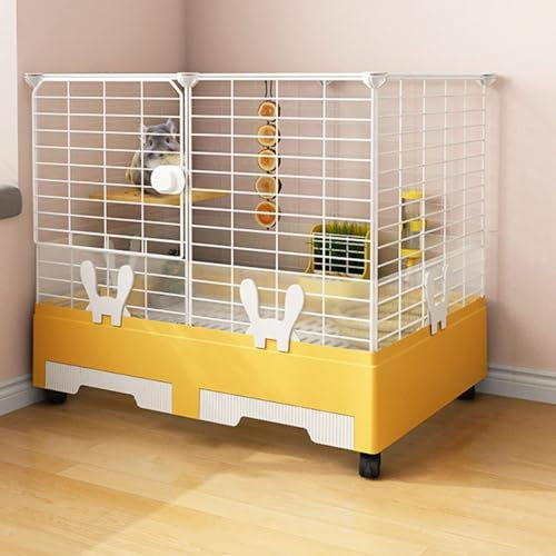 kaninchenställe Kaninchenstall For Den Innenbereich –Lebensraum For Kaninchen,Hasenkäfige For Kaninchen,Meerschweinchenkäfig Auf 2 Ebenen,Kleintierkäfig Mit Rädern For Hasen Chinchillas Frettchen(Colo
