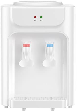 SnamicE Dispensador de enfriador de agua de sobremesa/encimera de carga superior, agua fría y caliente, fuente de bajo ruido para evitar quemaduras secas, resistente y compresivo