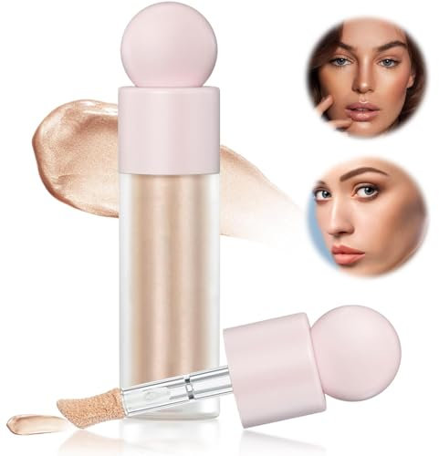 Iluminador Liquido Centelleante 3D, Highlighter Makeup con Barra Cremosa - Contorno Ligero