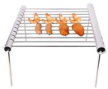 Mini Parrilla de Barbacoa de Bolsillo, Parrilla de Barbacoa portátil de Acero Inoxidable, Parrilla de Barbacoa Plegable, Accesorios de Barbacoa para Uso en Parques domésticos