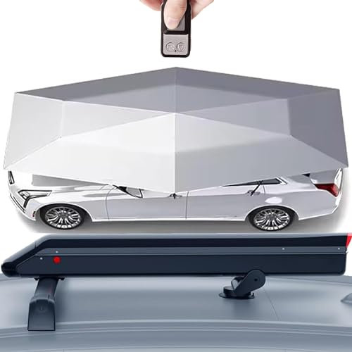Tienda De CampañA Para Techo De Coche | Tienda De CampañA Plegable Para Coche | Cochera MóVil De La Tienda Del Coche De Los 380x270cm 5000mah | Con La Barra Del Equipaje/Control Remoto,Grey