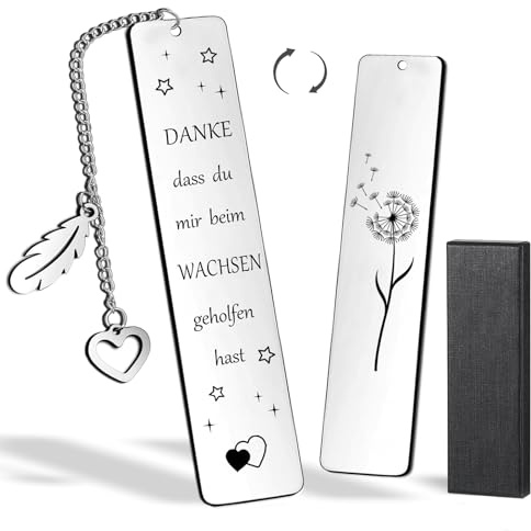 BOYATONG Lehrerin Geschenk Lesezeichen, Metall mit Geschenkbox, Dankeschön für Lehrer - Danke Dass Du Mir beim Wachsen Geholfen Hast