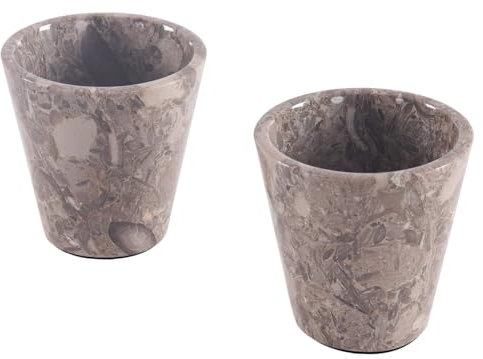 Radicaln Set di 2 bicchieri da shot in marmo da 5,1 cm, realizzati a mano, per tequila, whisky e cocktail, eleganti tazze e bicchieri per accessori da bar