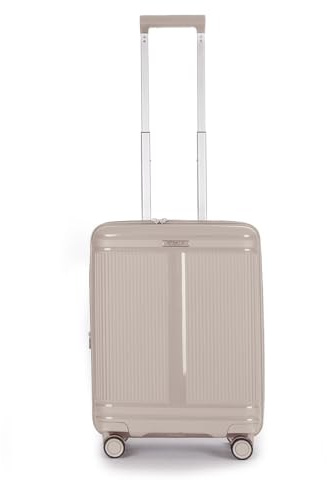 Stratic Straw T Hartschalen-Koffer Trolley Handgepäck Koffer klein Reisekoffer, nachhaltig, 4 Rollen, erweiterbar, TSA-Schloss (Größe S, Sand)