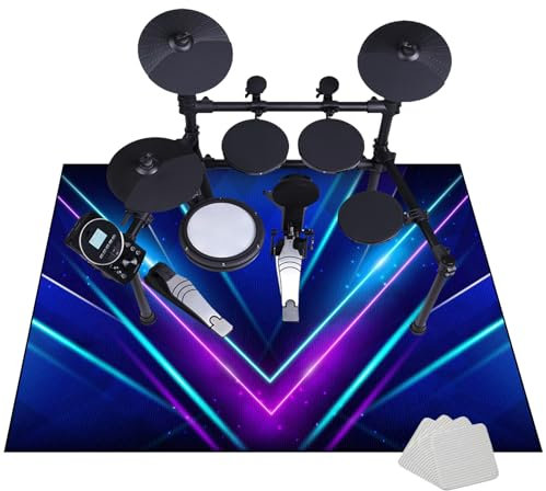 200 x 170 cm Schlagzeugteppich Drum Teppich - Rutschfeste Trommel Teppiche - Professionelles rechteckiges Elektronisches Jazz Schlagzeug Kit für Bass Drum Snare Drum und andere Instrumente Teppich