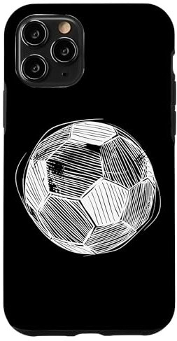Coque pour iPhone 11 Pro Ballon de football Dessin au trait Football Pitch