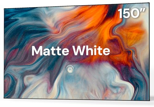 Valerion 150-inch Fixed Frame Projector Screen, 1.3dB Gain, 80% Picture Quality Enhancement, 4K/8K Ultra HD, 3D Compatible, Works with Long Throw, Short Throw & Ultra Short Throw Projectors