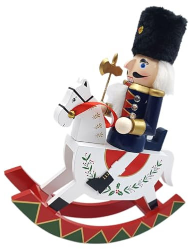 Garneck Schiaccianoci Soldatino Decorazione Natalizia Statuetta in Legno Forma Di Cavallo Ornamento Da Appendere Per Casa Festa Di Natale