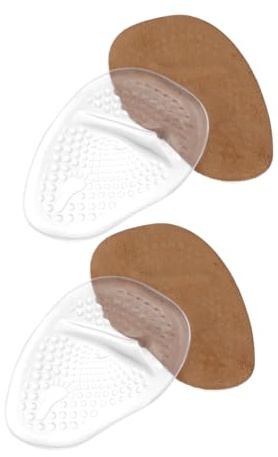DEARMAMY 2 Paar Silikon Vorfußpolster Für High Heels Anti Rutsch Fußkissen Druckdämpfende Einlegesohlen Für Schmerz Und Druckentlastung Am Fußballen Hautfarben Und Weiß Alltagsschutz Für Damen