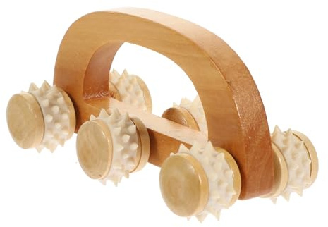 BATHVEVE Holz Massage Roller für Muskelentspannung Tragbarer Faszienroller für Rücken Beine und Yoga Verbessert die Durchblutung und Flexibilität aus Hochwertigem Holz Gefertigt Leicht und