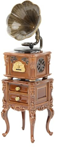 Gramophone miniature pour tourne-disque - Accessoire pour les amateurs de rétro et les décors uniques de maisons de poupées