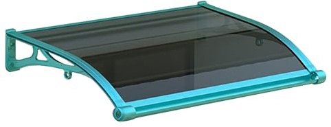 Marquesina Para Puertas Y Ventanas,Toldo De Entrada De Techo,Tejadillo De Protección Contra La Lluvia Y La Nieve UV,Techo Protector De Aluminio Y Policarbonato(Dark gray,W80*100cm/31.5*39.4in)