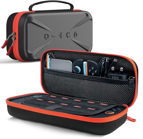TRANSNOVO Grande Capacité Pochette Housse pour Console et Chargeur Nintendo Switch 2, [Version Plus] Étui Sacoche Transportable avec Emplacements pour Accessoires & Cartes de Jeu, Noir